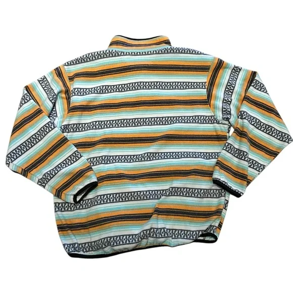 Cinch Mens XL Fleece Quarter Snap Striped Multicolor Pullover - Picture 2 of 6